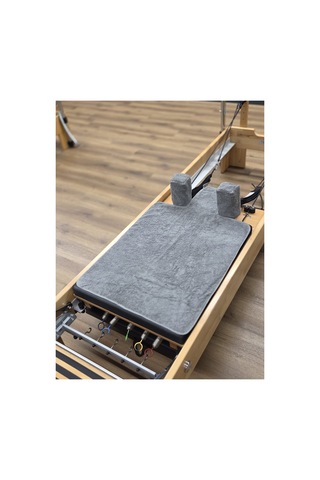 Gri Omuzluklu Pilates Reformer Havlu Seti ''%100 Organik'' Kaydırmaz