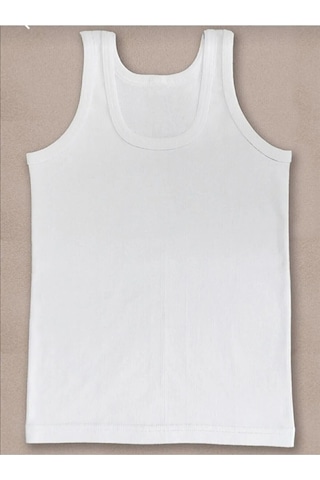 Erkek Çocuk İkili Set Pamuklu Penye 6 Atlet 6 Boxer Beyaz Gri