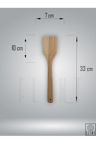 Gürgen Ağacı El Yapımı Tahta Ahşap Spatula Servis Kaşığı 32 Cm