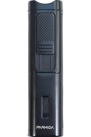Parmida 3 Torch Pürmüz Sehpalı Gövdesi Deri Siyah Metal Puro Çakmağı - Tr9490