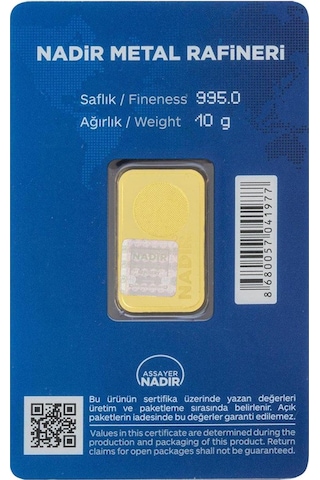 Nadir Gold 24 Ayar Gram Altın 10 G