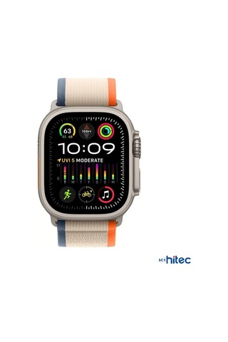 Schitec 42-49mm Yeni Nesil iOS Uyumlu Akıllı Saat Kordonu Hasır Bej Turuncu