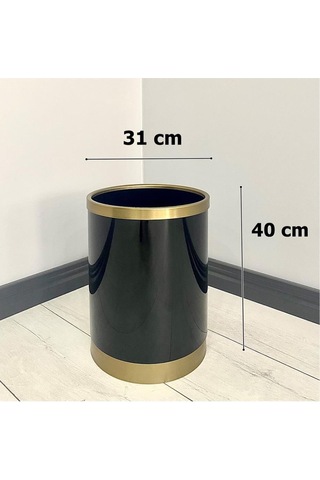 Yağmur Dekoratif Parlak Siyah Eskitme Metal Saksı ,