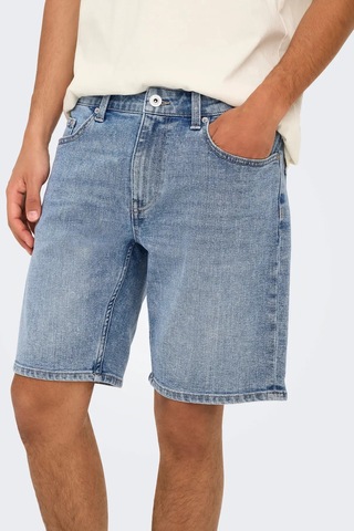 Only & Sons Erkek Onsweft Regular Fit Jean Şort 22032927 Mavi Mavi