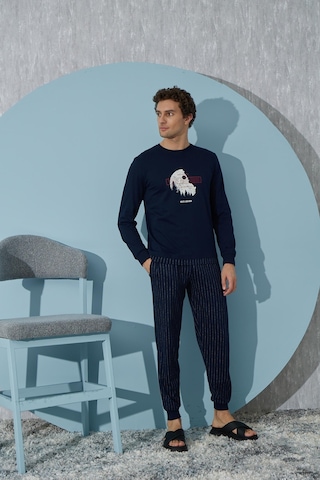 Sevim Erkek Uzun Kol Lacivert Pijama Takımı C9t4n3o3 001