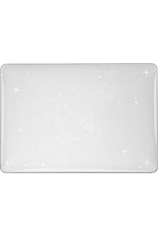 Apple Uyumlu MacBook Air M3 13.6 Inç 2024 M3 Çip A3113 Siyah Şeffaf Kılıf Koruyucu Sert Kapak Parlak Simli