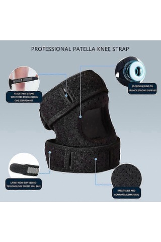 Patellar Tendon İçin Sabitleyicili Dizlik, Erkekler, Kadınlar, Yaralanmalar, Koşu, Spor Ve Fitness İçin Ayarlanabilir Diz Destekli Sıkıştırma Kayışı Gri Sm