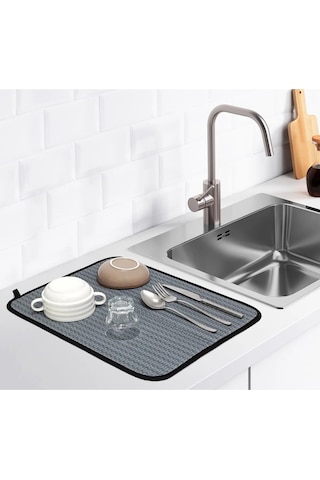 Bulaşık Kurutma Matı Bulaşık Matı - Gri