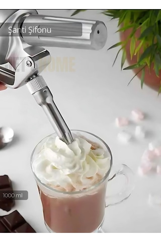 Krem Dağıtıcı Şanti Sifonu Tatlı Hazırlama Sifonu Krema Sifonu Whip Sifon Alüminyum 1000 Ml
