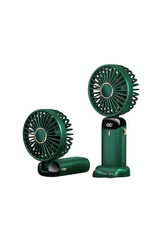 Mini Taşınabilir Fan El Fanı Şarj Edilebilir Küçük Masa Fanı 5 Hız Ev Ofis Seyahat Kullanımı İçin İpli 90 Katlanabilir Pille Çalışan Fan