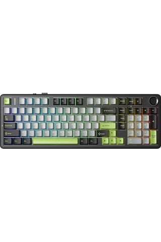 Aula F99 Pro 3 Modlu Rgb Hot Swap Mekanik Graywood V3 Switch Kablosuz Makrolu Gaming Klavye Yeşil