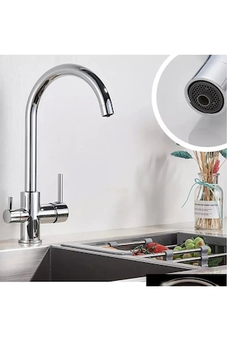 Venita Arıtma Çıkışlı Mutfak Eviye Bataryası 3 Yollu Batarya