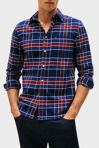 Tommy Hilfiger Erkek Gömlek Mw0mw40473 0ms Lacivert-beyaz Lacivert-beyaz