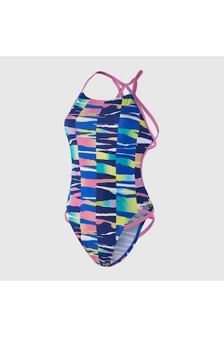 Speedo Rainbow Ripple Freestyler Kadın Yüzücü Mayosu Renkli Renkli