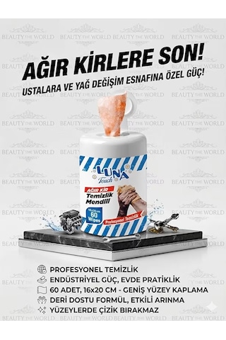 Luna Touch Ustalar Ve Yağ Değişimi İçin Ağır Kir Mendili beyaz