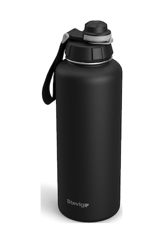 Stevig 1 Hand Leak-proof Sızdırmaz Çelik Termos 1500 Mililitre Black St-235 Çok Renkli