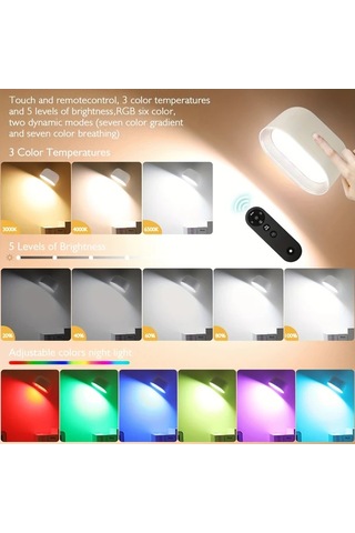 Honeybeeshop Siyah Modern Manyetik Duvar Lambasi Uzaktan Kumandali 360 Derece Doner Dokunmatik Rgb Renk Degisen Usb Sarjli Gece Lambasi Yatak Oturma Odasi Koridor Icin Siyah