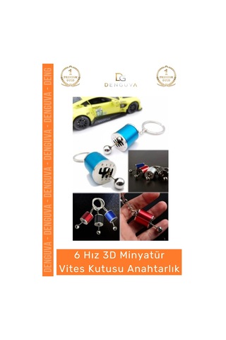 Anahtarlık 6 Hız 3d Minyatür Metal Manuel Hareketli Vites  Aksesuar Oto Vites Anahtarlık