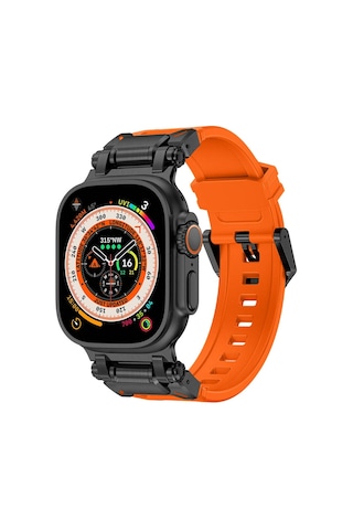 Watch Ultra 49mm Krd-101 Titanyum Metal Başlıklı Silikon Kordon