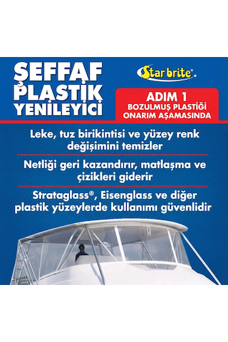 Starbrite - Şeffaf Plastik Çizik Giderici - 1. Adım 237 Ml : Sararmış Ve Çizilmiş Plastiklere İlk Günkü Netliğini Geri Verin