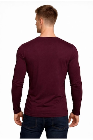 Axxel Erkek Koyu Mürdüm Pamuklu Likralı Süprem Uzun Kollu T-shirt-d236 Koyu Mürdüm