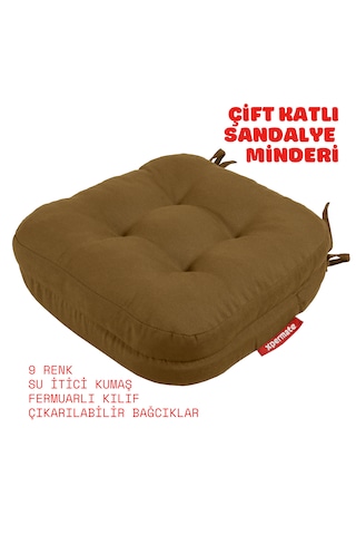 Xpermate Çift Kat Sandalye Minderi 42x42x8 Kahverengi