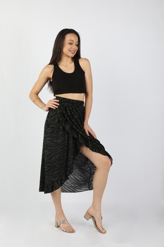 Kadın Fırfırlı Viskon Etek Çok Renkli