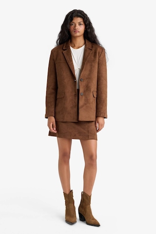 Defacto Regular Fit Ceket Yaka Süet Blazer Ceket E7236ax25aubn229 Kahve