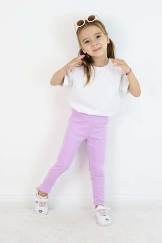 Miababy Basic Kız Çocuk Tayt %100 Pamuk 6 Ay 5 Yaş Mor