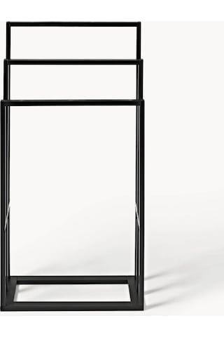 Bambu Üçlü Metal Banyo Havlu Askılığı Siyah