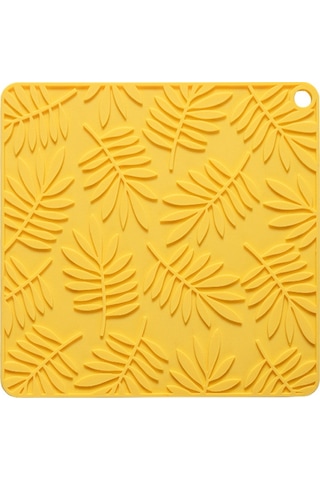 Sones 9.5cm Ev Tipi Kare Silikon Isı Yalıtım Matı Mutfak Yüksek Sıcaklığa Dayanıklı Pişirme Matı Sarı