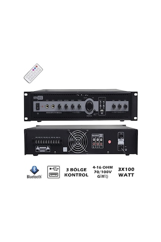 Hepa Merz Hm-3002 3 Bölgeli Anfi 300 Watt Trafolu Usb 3X100W