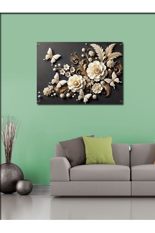 Kanvas Tablo Porselenden Çiçek Zarafeti 100cmx140cm