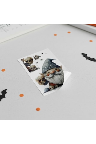 Gotik Cüce Ve Kafatası Halloween Duvar Sticker Seti