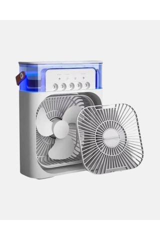 Mey İthalat 3 Ü 1 Arada Mini Klima Fan Usb Şarjlı, 7 Renk Gece Lambalı Ve Nemlendirici