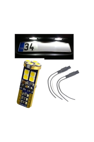 Vw Golf 7 Uyumlu Beyaz Led Plaka Lambası Ampul Seti T10 W5w