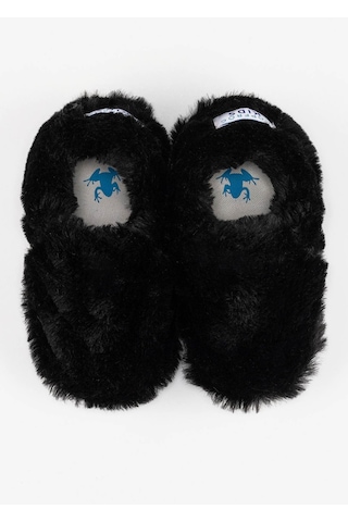 Hopfrög Kids Furry Siyah Kürk Barefoot Patik Siyah