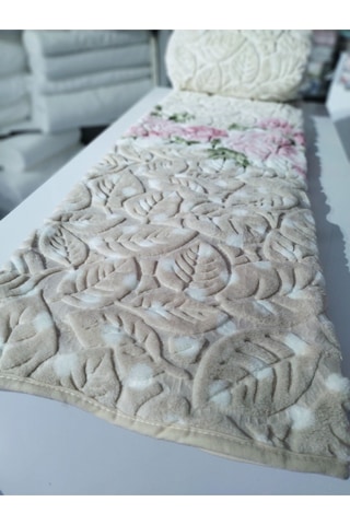 Aksu Tek Kişilik Vizon Battaniye Antibakteriyel Pembe Bej