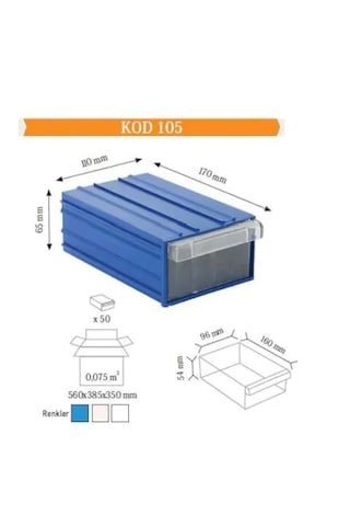 Sembol 105 Plastik Çekmeceli Kutu 110X170X65Mm (25 Adet)