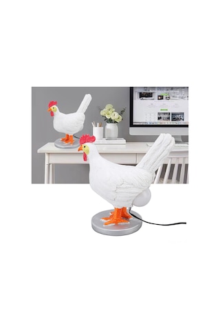 Vkemall Tavuk Figürlü Led Mumluk Usb Işık, Sıcak Işık Resin Dekoratif Masa Lambası Ve Heykel Süs Eşyası Diğer