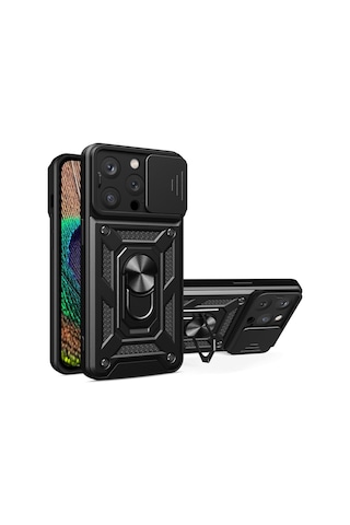 Nihcase Apple Uyumlu iPhone 13 Pro Max Kılıf Magnetik Standlı Kamera Korumalı Slide Sürgülü Cover Kapak