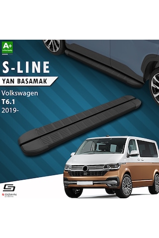S-dizayn Vw Transporter T6.1 Kısa Şase S-line Siyah Yan Basamak 213 Cm 2019-2025 A+ Kalite