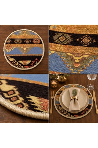 Bk Gift 6 Adet El Yapımı Anadolu İzleri Kilim Kumaşı Supla Koleksiyonu 27cm -7 Haki