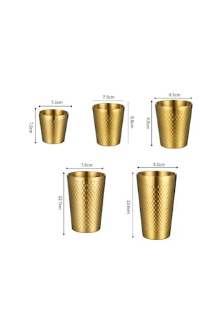 Sones 260ml 304 Paslanmaz Çelik Çekiç Kupa Kalınlaştırılmış Çift Katmanlı Restoran Çay Fincanları