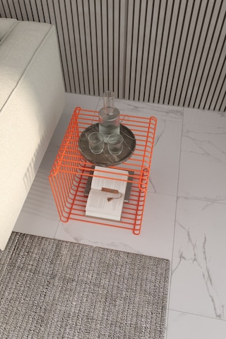 Valencia Dopamineminimalist Metal Tel Kare Yan Sehpa Modern Küp Yan Sehpa & Modüler Kitaplık Turuncu