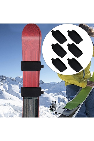 Dolıty 6 Adet Kayak Kayışları Bağlamalar Bağlantı Siyah Siyah