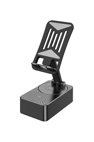 Wezone 3'ü 1 Arada Kablosuz Hoparlörlü Telefon Standı Ve Şarj Cihazı - 5000mah Katlanabilir & Dönebilir