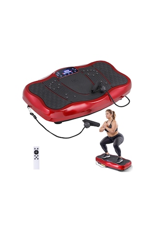Glr 750 Kırmızı Güçlü Titreşimli Egzersiz Platformu Body Vibration Plate Makinesi Kırmızı