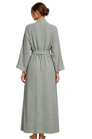 Estewomanfashion Müslin %100 Pamuk Kimono & Kaftan Açık Yeşil
