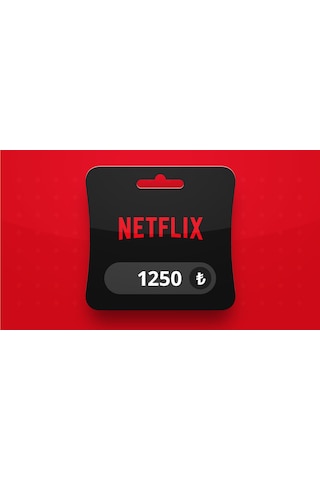 Netflix 1250 Tl Abonelik Bakiye Hediye Kartı Gift Card